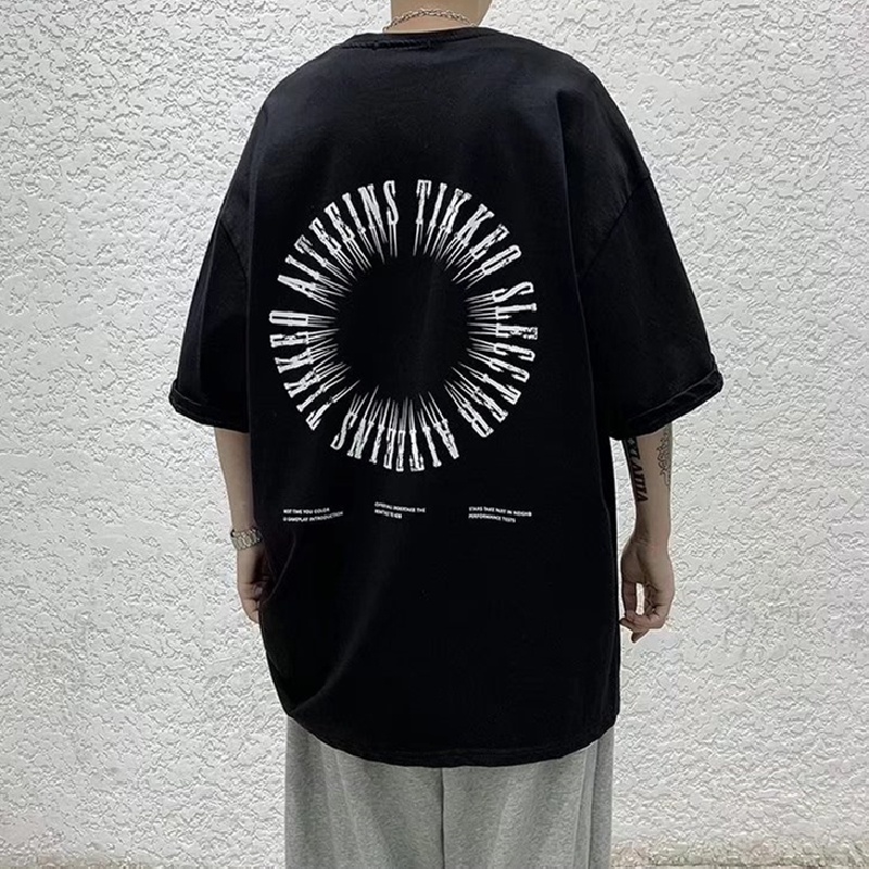 Áo Thun Tay Ngắn Dáng Rộng In Chữ Cỡ Lớn Thoải Mái Thời Trang Cho Nam Size M-5XL