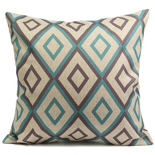 Bao gối tựa vải cotton mềm mát trang trí hoa và họa tiết hình học