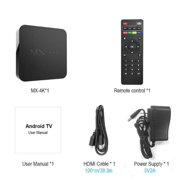 Bộ TV Box MXQ 4K Android 7.1 2.4G Wifi DLNA RK3229 1G+8G tiện dụng chất lượng cao