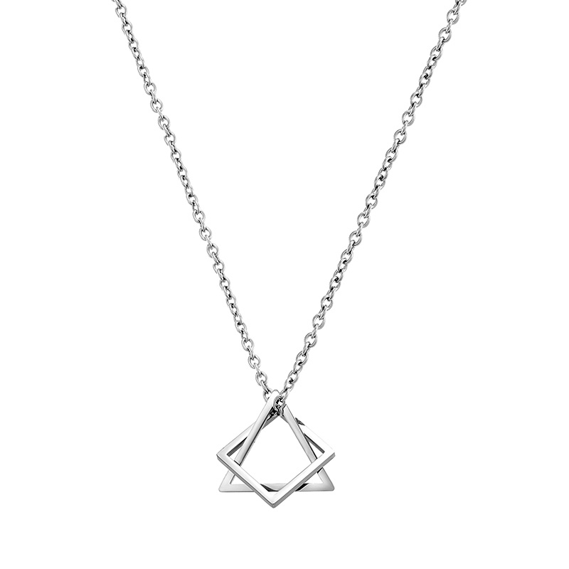 Vòng cổ Mặt Vuông/Hình Học Đơn Giản Thời Trang Cho Cặp Đôi