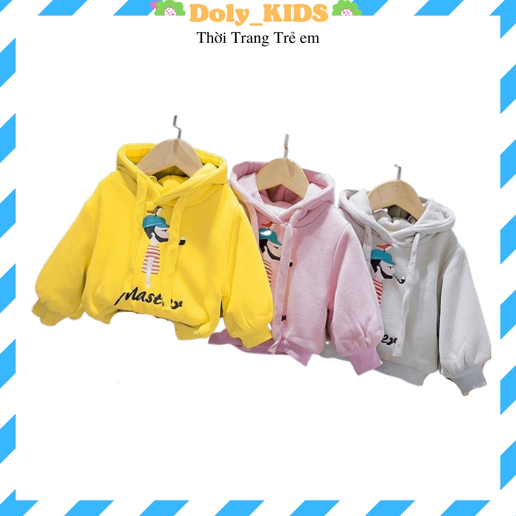 Áo nỉ bông Hoodie Cho Bé trai bé gái DOLY KIDS, áo nỉ bông dài tay cho bé trai bé gái từ 6-25Kg AO3