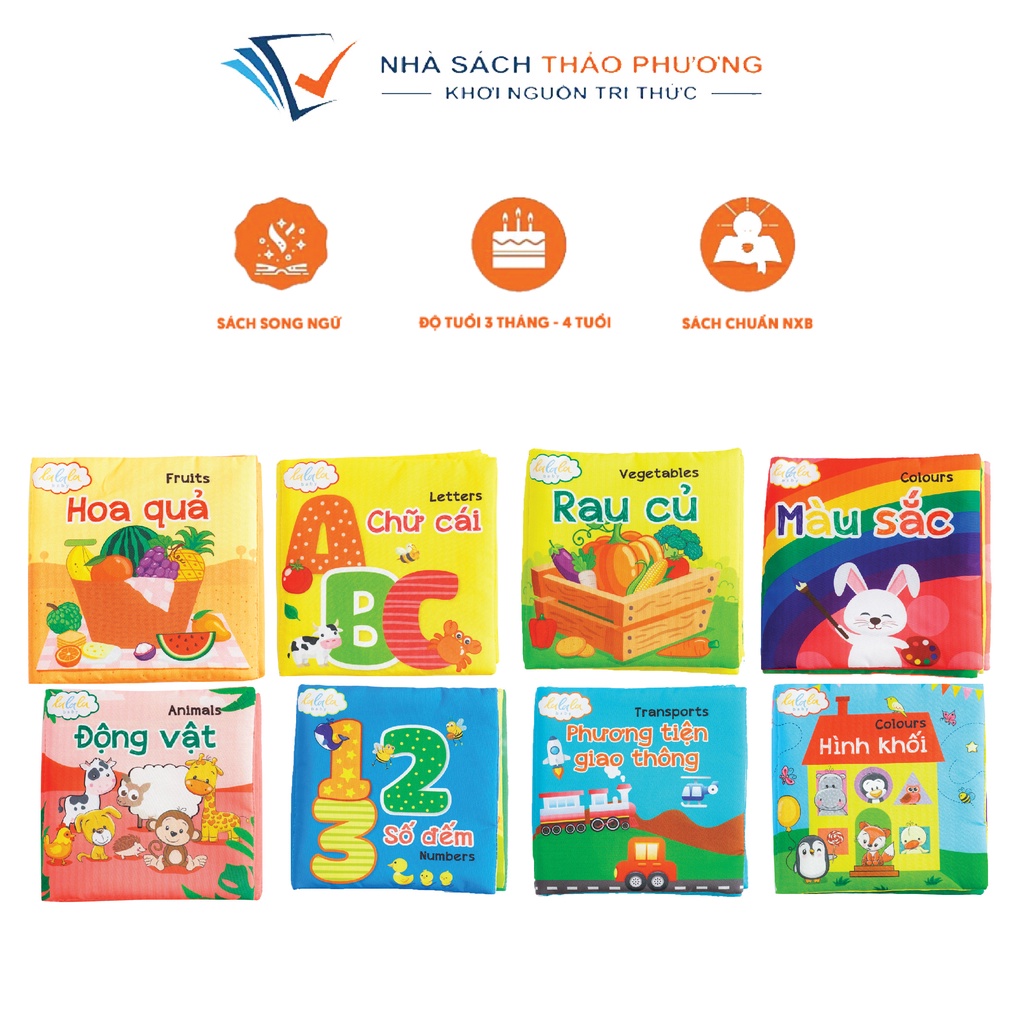 Sách vải Lalala baby, kích thích đa giác quan, My very first book/Cuốn sách đầu tiên của bé (Bộ 8 cuốn, lẻ tuỳ chọn)