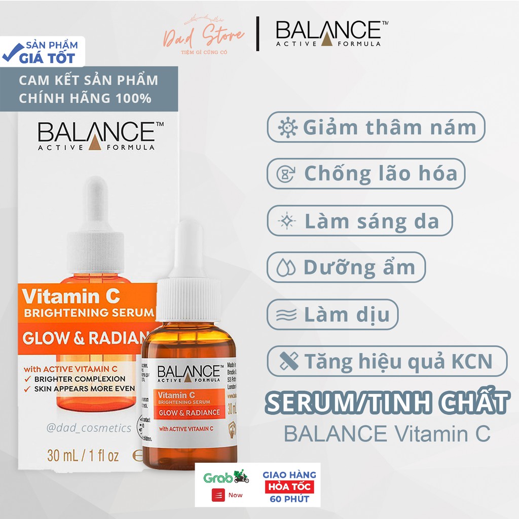 Serum Trắng Da, Mờ Thâm Balance Active Formula Vitamin C Brightening 30ml