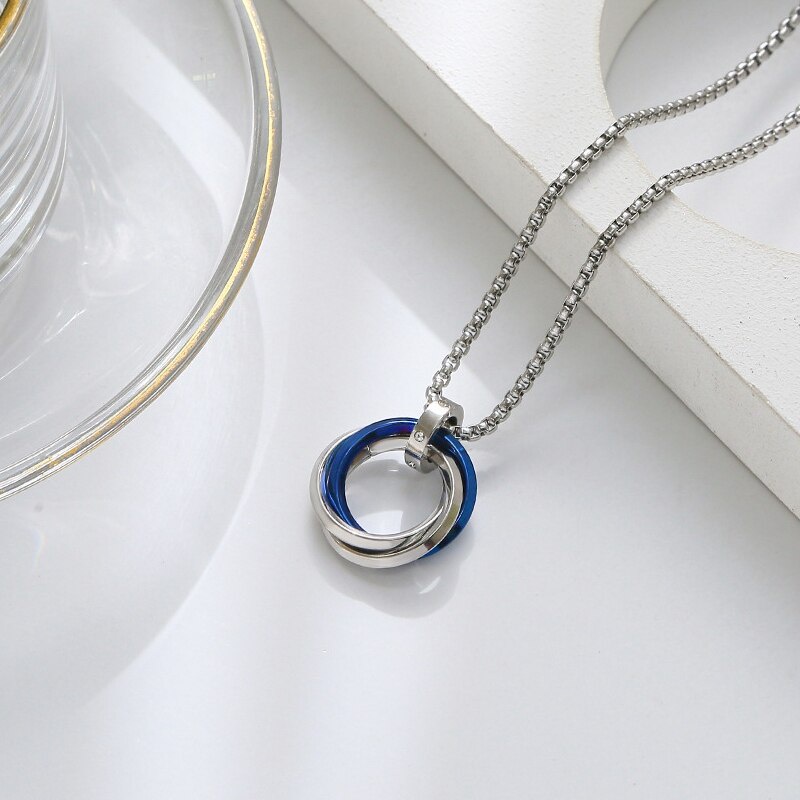 Vòng cổ mặt nhẫn màu vàng/bạc 60cm # 5040