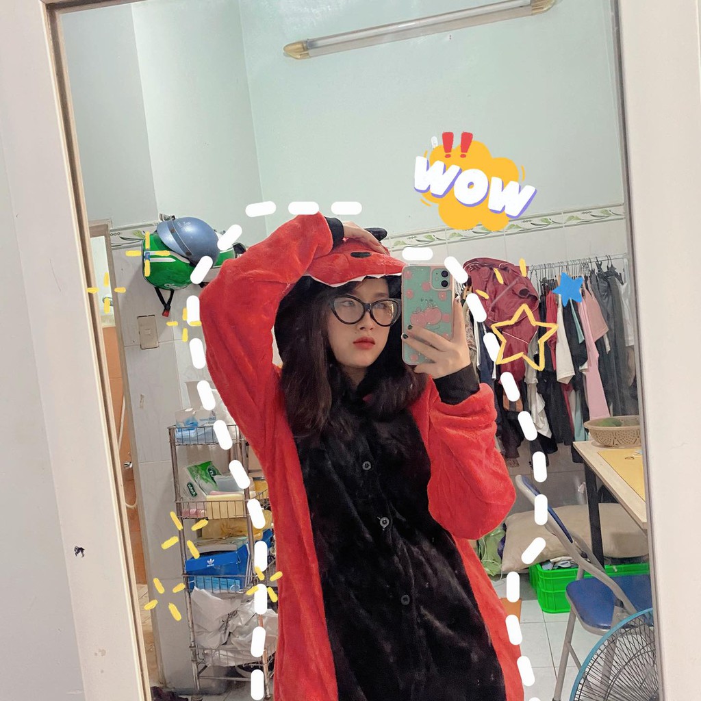 [ ẢNH THẬT ]bộ đồ thú 💥FREESHIP 💥giảm 20k khi nhập mã [ DOTHU20K1] bộ đồ ngủ thú khủng long đỏ | BigBuy360 - bigbuy360.vn