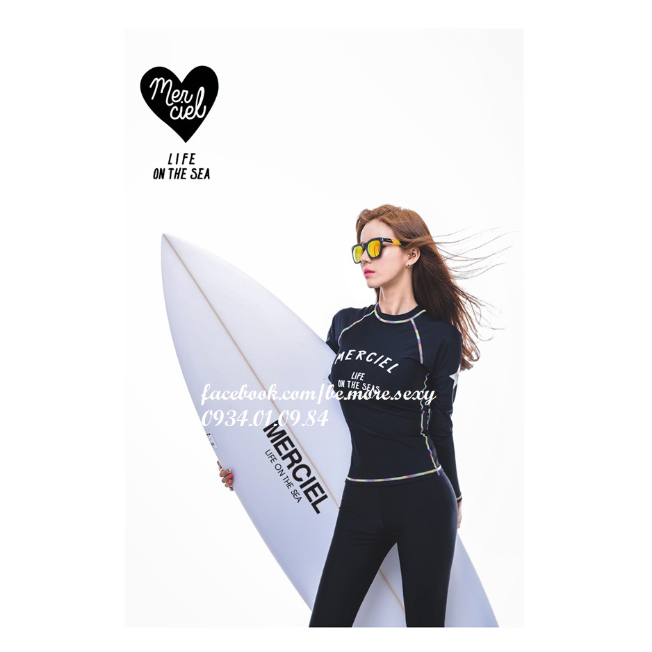 Đồ bơi dài tay Hàn Quốc đen viền chỉ nhiều màu | BigBuy360 - bigbuy360.vn