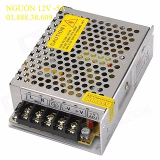 Nguồn tổ ong tổng 12V-5A-60W (DC) chính hãng phù hợp với camera và đèn led quảng cáo - Bảo hành 12 tháng