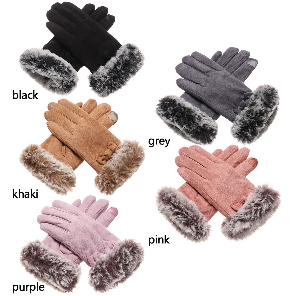 Găng tay da lộn MIHAN1 giữ ấm thời trang cho nữ