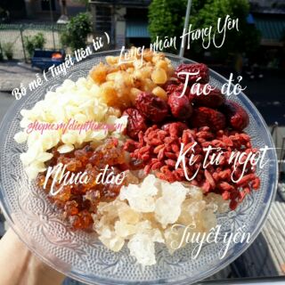 COMBO 6 VỊ, MỖI VỊ 100G: TUYẾT YẾN, NHỰA ĐÀO ( LỆ ĐÀO ), BỒ MỄ, KÌ TỬ, TÁO ĐỎ, LONG NHÃN.