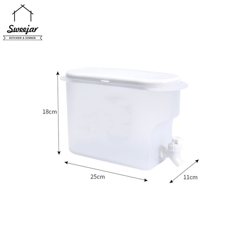 Bình nhựa pp SWEEJAR dung tích lớn 3.5l đựng nước trái cây/ trà trong tủ lạnh có vòi rót