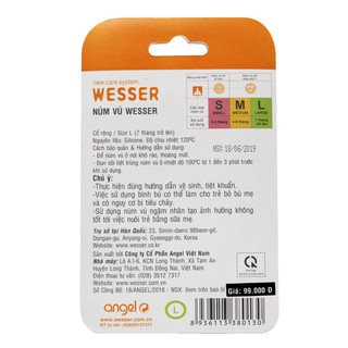 Vĩ Núm vú Wesser (Cổ rộng) Size S/M/L/+