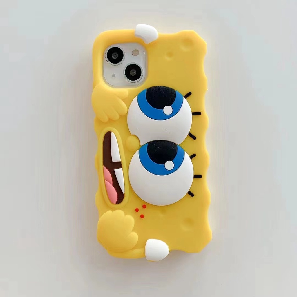 Ốp Điện Thoại Silicon Mềm Hình Spongebob Cho iPhone 14 Pro MAX 14 PLus 14 13 Pro MAX 12 Pro MAX 11 Pro MAX 7 8 6 6s PLus XR X XS MAX