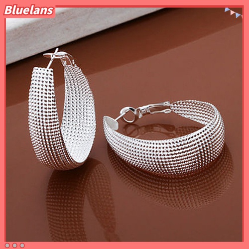 Cặp khuyên tai mạ bạc sang trọng quý phái phong cách Hàn Quốc dành cho nữ