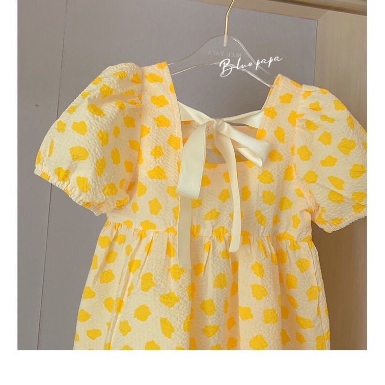 [ SALE 50%] Váy baby doll QC cho bé từ 10-22kg chất liệu xốp hàn hoạ tiết sắc nét thông thoáng mềm mại