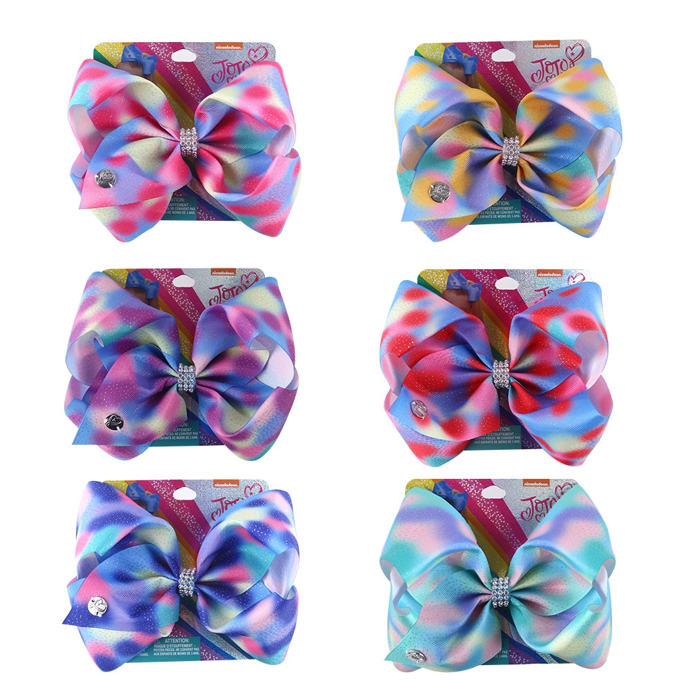 JOJO the Most 8 Inch Bầu Trời Đầy Sao Series Rắc Bạc Nơ Kẹp Tóc Trẻ Em Kẹp Tóc Có Thẻ
