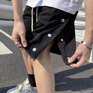 Quần short thun phối nút bấm