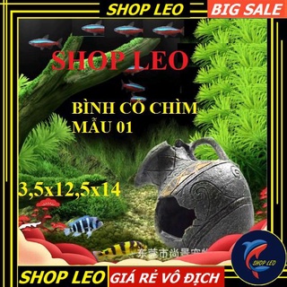 MÔ HÌNH BÌNH GIẢ CỔ CHÌM - MÔ HÌNH HANG TÔM- HANG TÉP - SET BỂ THỦY SINH - BIOTOP