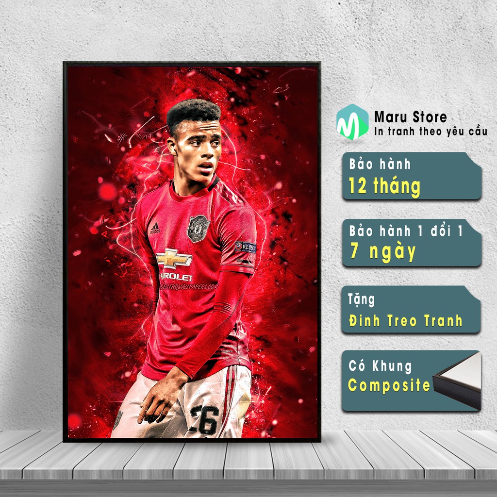 Tranh Mason GreenWood Của Manchester United, Có Khung Cao Cấp, Trang Trí Phòng Gaming