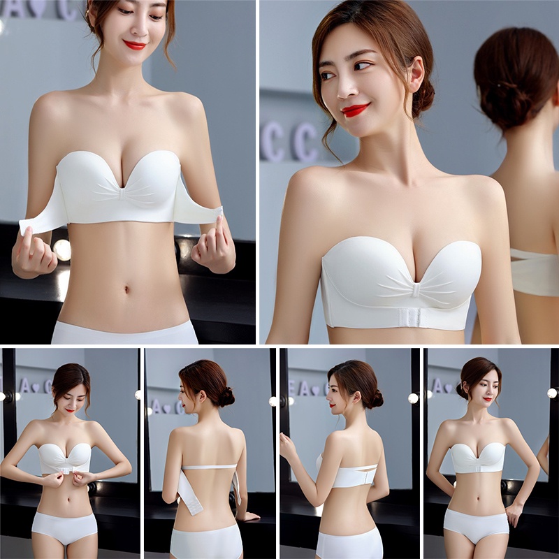 Áo lót nữ cup ngang đệm mỏng chống tụt không gọng cài trước sau kiểu nơ xinh FLA90