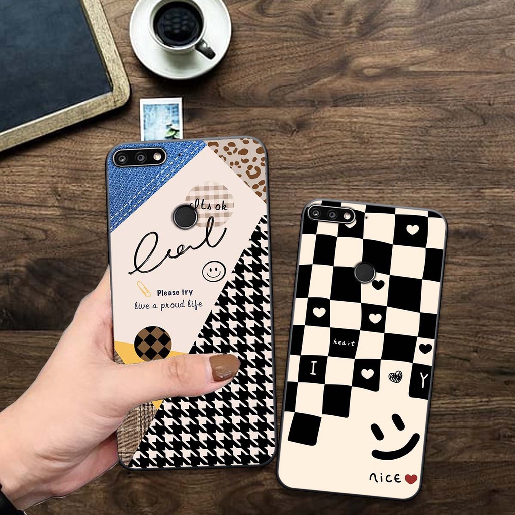 Ốp lưng điện thoại HUAWEI  Y7 PRIME 2018 / Y7 PRO 2018 bộ hình caro TRẺ TRUNG, PHONG CÁCH.