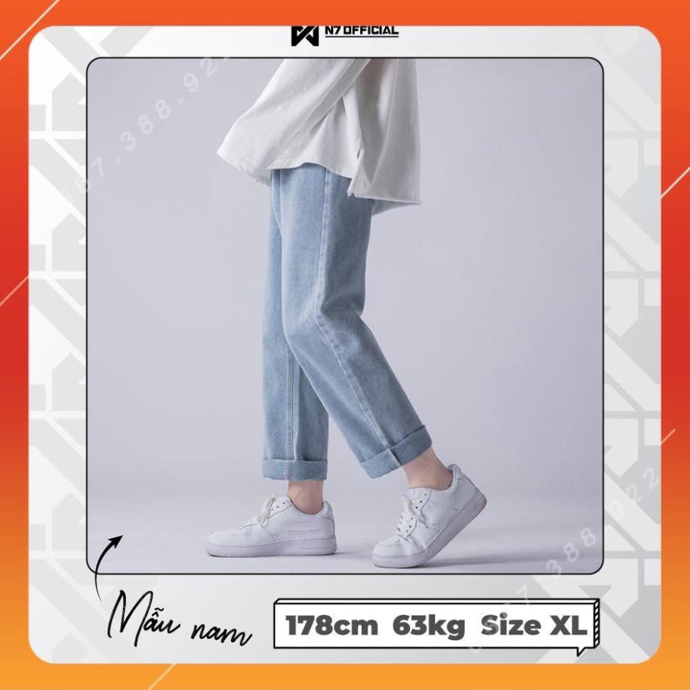 Quần JEAN BASIC SUÔNG Unisex N7 Oversize Nam Nữ phong cách Hàn Quốc Ullzang thời trang đường phố mùa hè