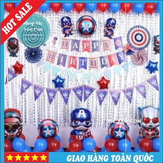 Trang Trí Sinh Nhật Siêu Nhân Cho Bé Trai 💕HOT SALE💕, Đầy Đủ Phụ Kiện Tặng Kèm Đồ Bơm Băng Dính, Bóng Dày Dặn Màu Đẹp