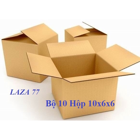 Laza 77 - Bộ 10 Thùng Carton 10x6x6 Cm Hộp Carton Giá Rẻ