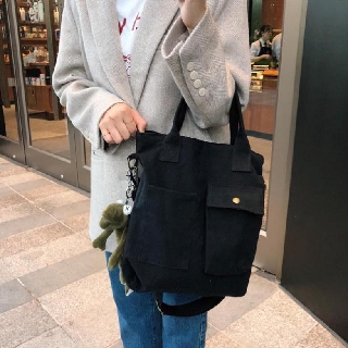 Túi Vải Đựng Đồ Học Sinh Đi Học Có Khóa Túi Tote Canvas Đeo Chéo Hàn Quốc Ulzzang Mùa Hè Túi Vải Harajuku Đeo Vai