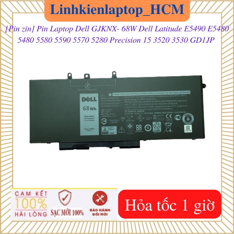 Pin Laptop Dell Latitude E5490 E5480 5480 5570 5580 5590 5280 Precision 15 3520 3530 GD1JP- Pin Dell GJKNX- 68W