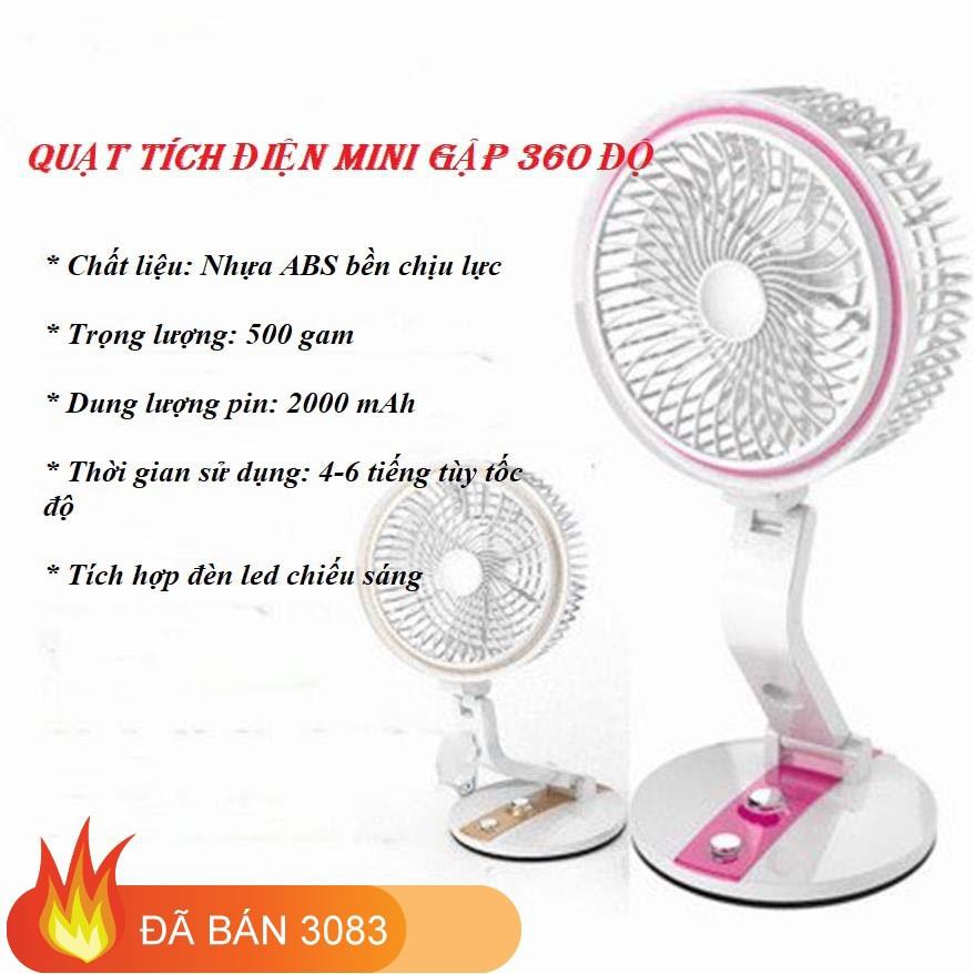 ▼☬☍Quạt tích điện dùng pin, mua ở đâu, Gấp Sạc Đa Năng 2 Trong 1 Kiểu Dáng Đẹp Gọn Dễ Mang Đi Xa, Gió Mát Kèm Đ