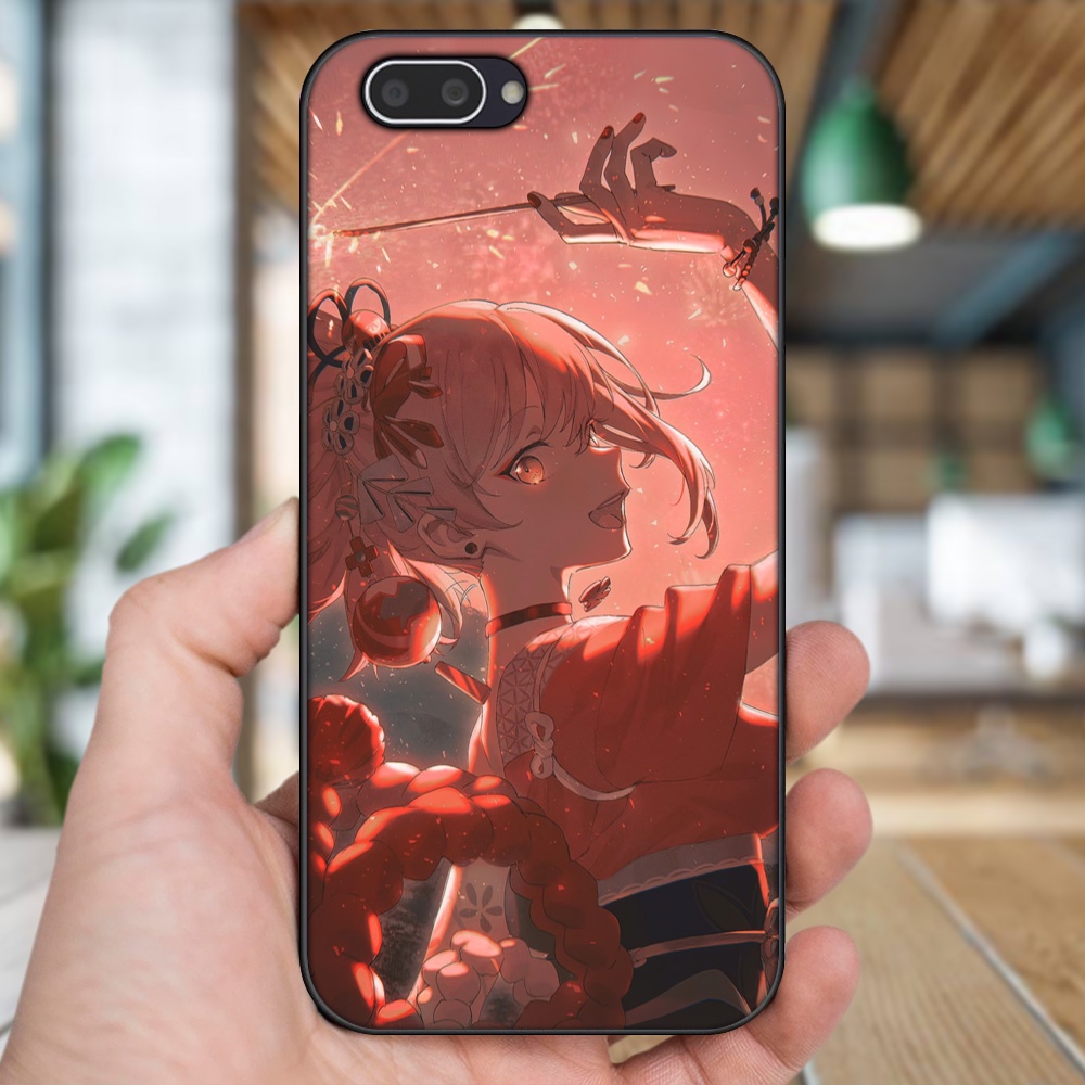 Ốp lưng Oppo A3S viền đen in hình Yoimiya Genshin Impact