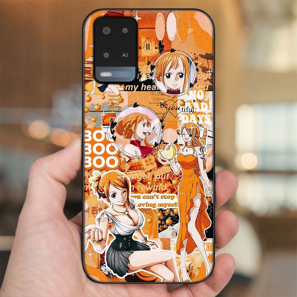 Ốp lưng Oppo A54 4G, A54 5G viền đen in hình Nami One Piece Đảo Hải Tặc