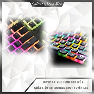 Keycap Pudding 108 Nút Xuyên Led 4 Mặt Cực Đẹp - Style RGB Cho Bàn Phím Cơ