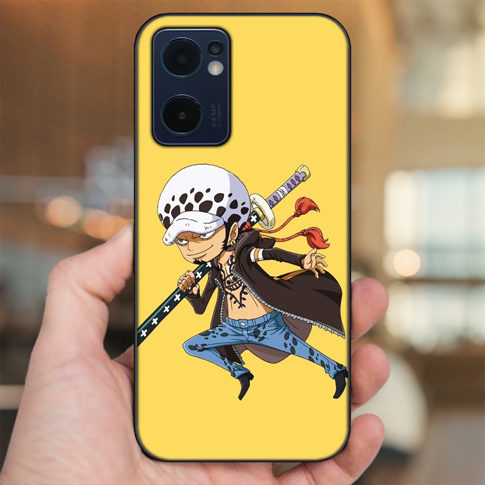 Ốp lưng Oppo Reno 7 5G viền đen in hình Law One Piece