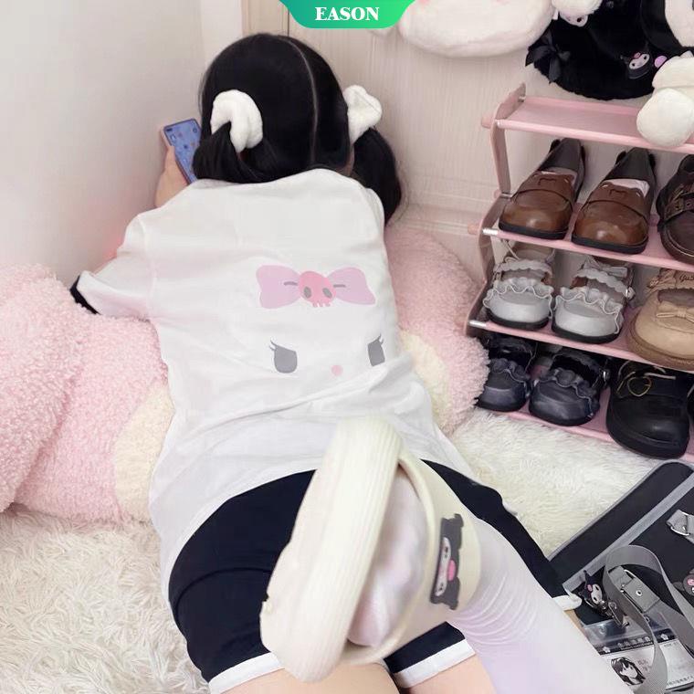Bộ Đồ Thể Thao Hai Mảnh Áo Tay Ngắn Dáng Rộng In Hoạt Hình Cinnamoroll Nhật Bản Thời Trang Mùa Hè Cho Nữ