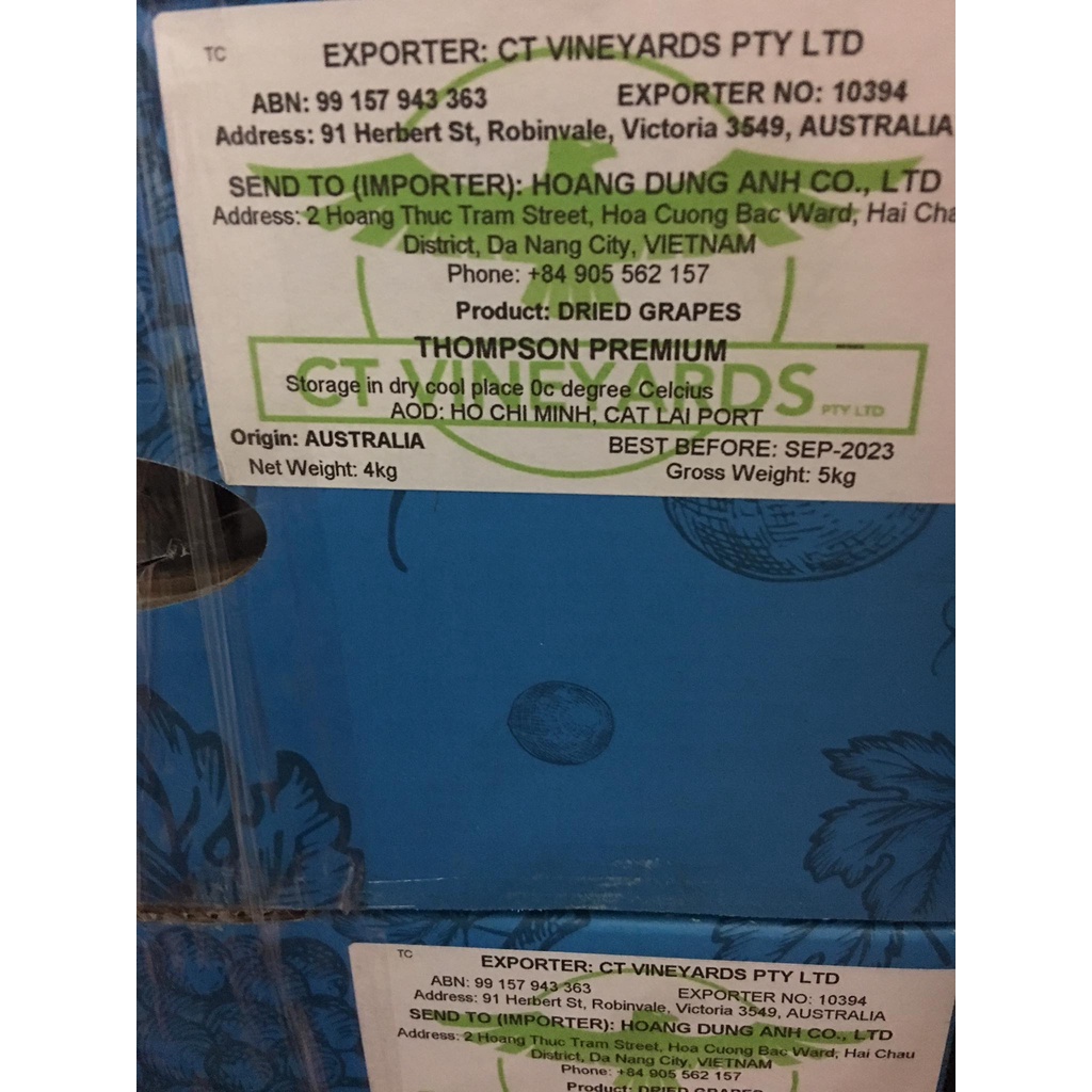 Nho khô nguyên cành tromson trái to hộp quà 500g của Úc | BigBuy360 - bigbuy360.vn