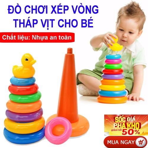 Đồ chơi tháp vịt xếp vòng rèn luyện kỹ năng cho bé