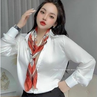 Sơ mi lụa bóng không nhăn Mẫu Hot phong cách Hàn Quốc