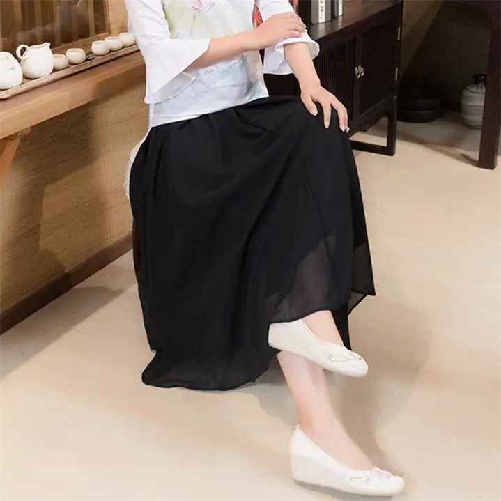 【65-150KG】 Chân Váy Chữ A Eo Cao Dáng Rộng Vải Voan C9221