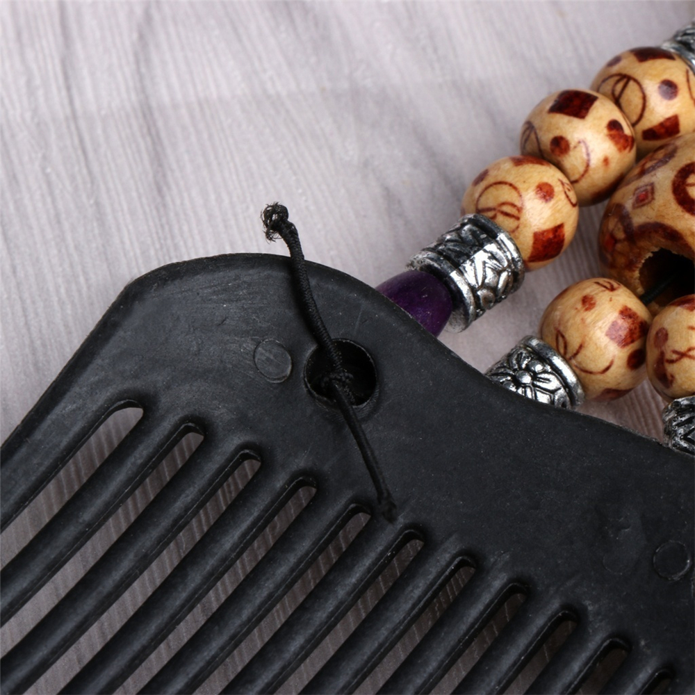 Lược kẹp búi tóc phối hạt gỗ xinh xắn dành cho nữ