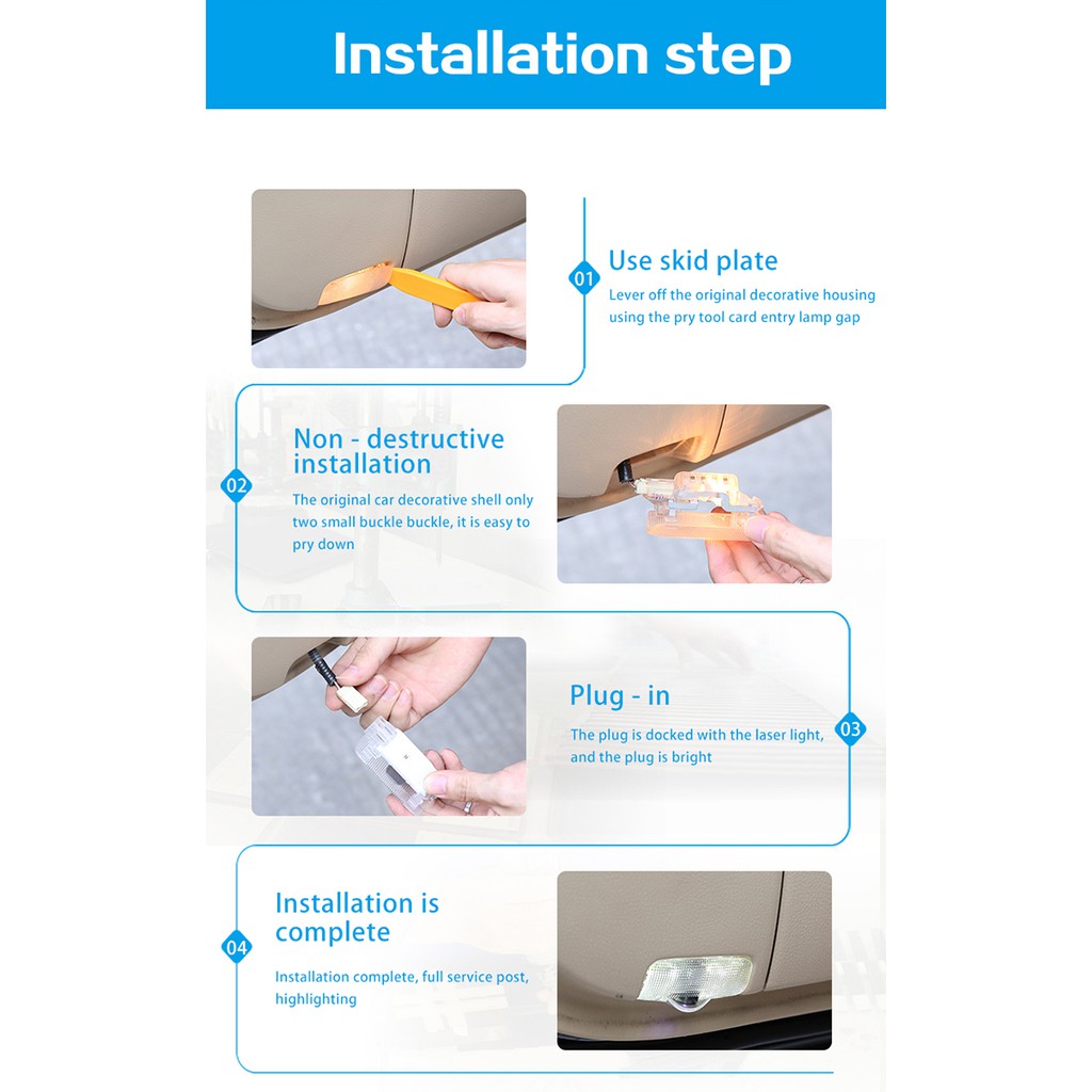 Bộ 2 Đèn LED Laser Chiếu Logo Gắn Cửa Xe Hơi Toyota Carmry Corolla RAV4 CHR