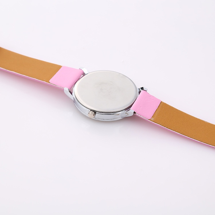 Đồng Hồ Nữ Dây Da Mặt Hình Chuột Mickey Dễ Thương