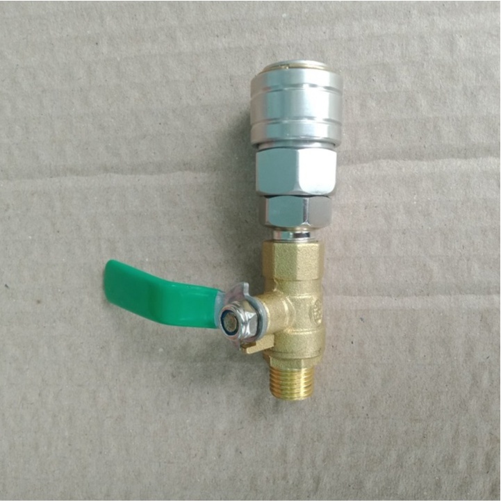 Bộ đầu nối nhanh dây hơi máy nén khí ren ngoài 13mm, có khóa