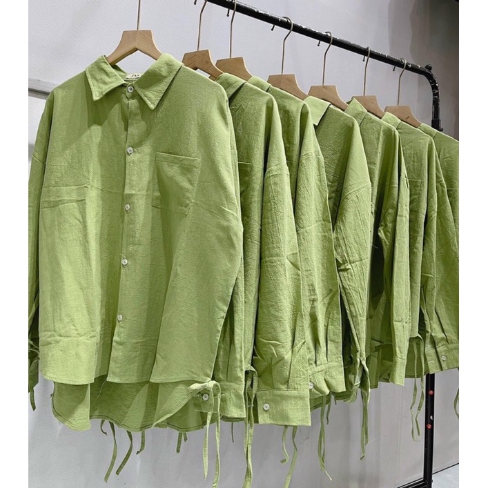 Set áo sơ mi bơ kèm quần tây trắng siu sang phong cách LNĐ