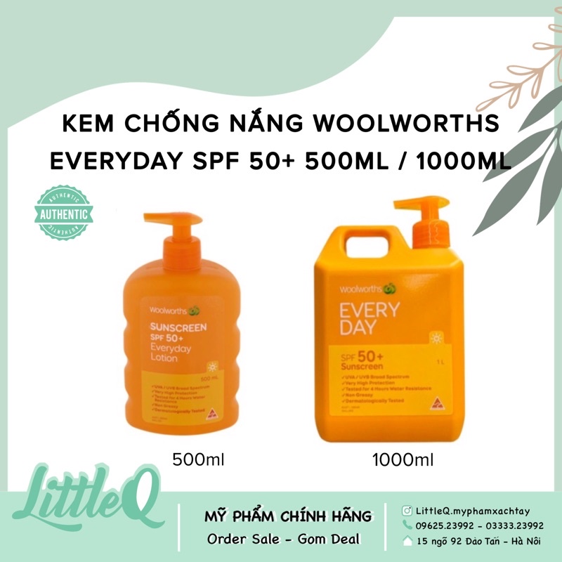 Kem chống nắng Woolworths Everyday SPF 50+