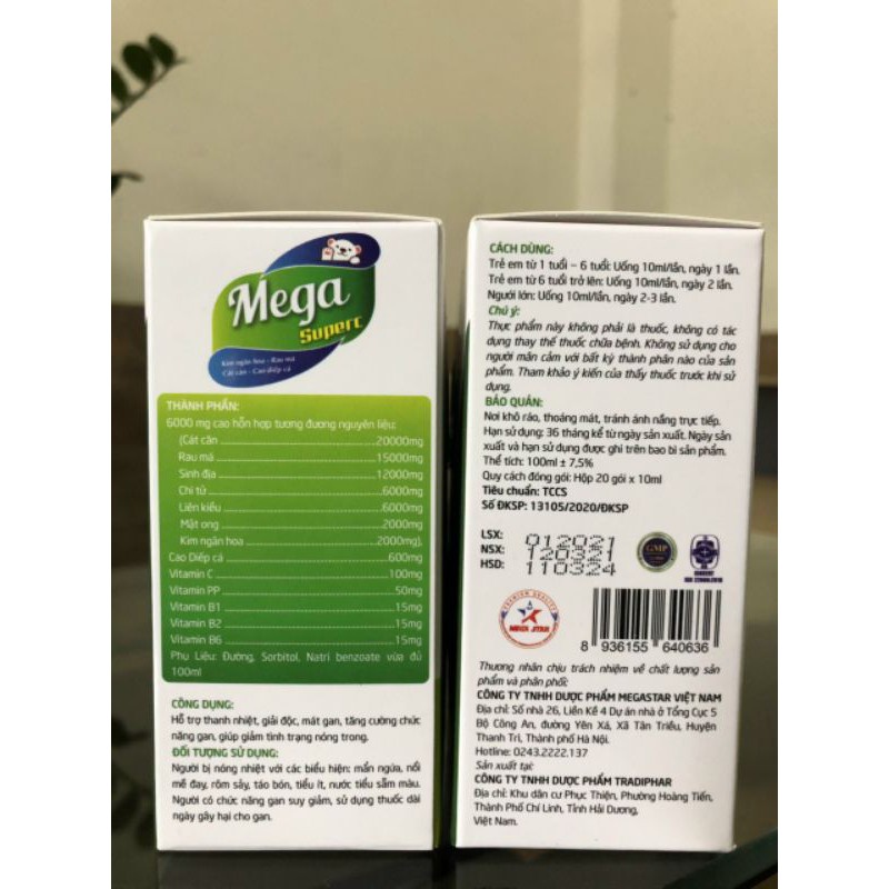 Mega Superc - Hỗ trợ thanh nhiệt, giải độc, tăng cường chức năng gan (hộp 100ml)