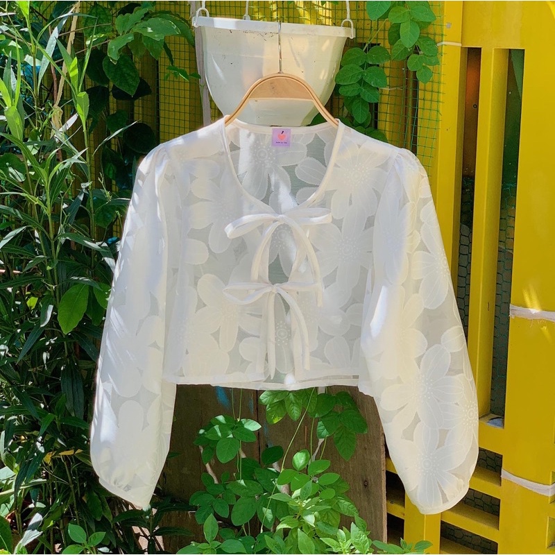 Áo khoác voan tơ hoa madebytim