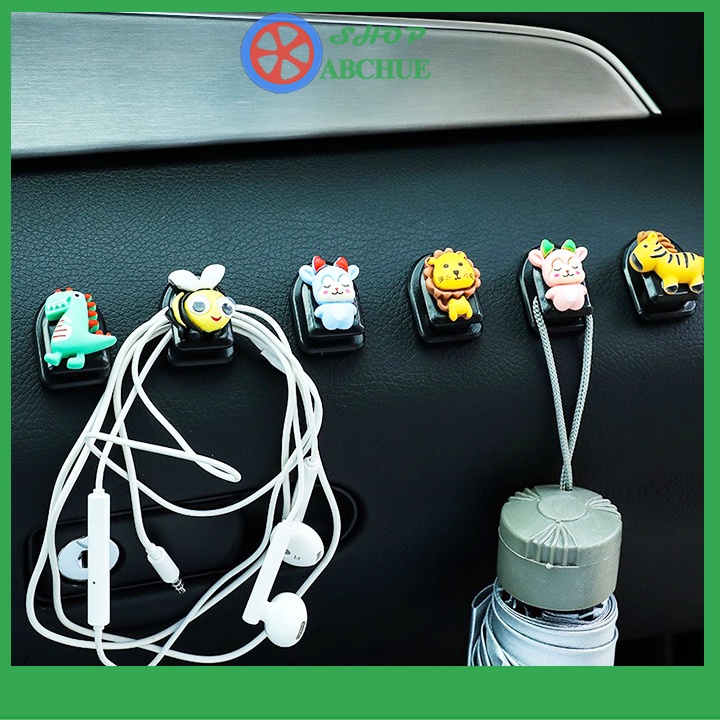 Móc treo đồ mini  đa năng gắn trên xe hơi  hình icon đáng yêu