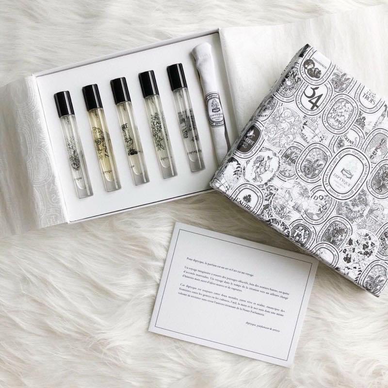 Sét Nước Hoa Diptyque 7.5ml x 5 full mới (tặng kèm mẫu thử)