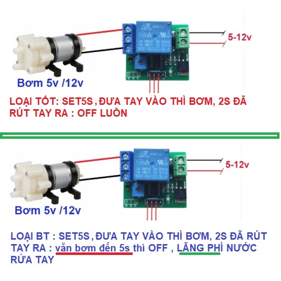 Module tạo thời gian trễ relay ,  tương thích với cảm biến, thích hợp làm bình rót nước, mạch rửa tay tự động